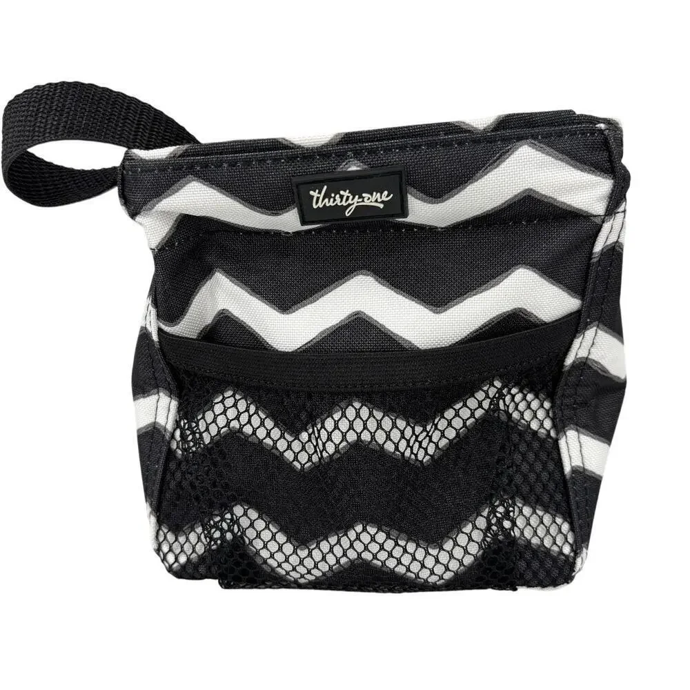 Thirty-One Littles Carry All‎ Caddy Black White Chevron 6 Inch Storage Bin